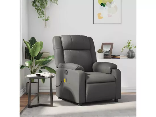 Fauteuil de massage inclinable Gris Similicuir