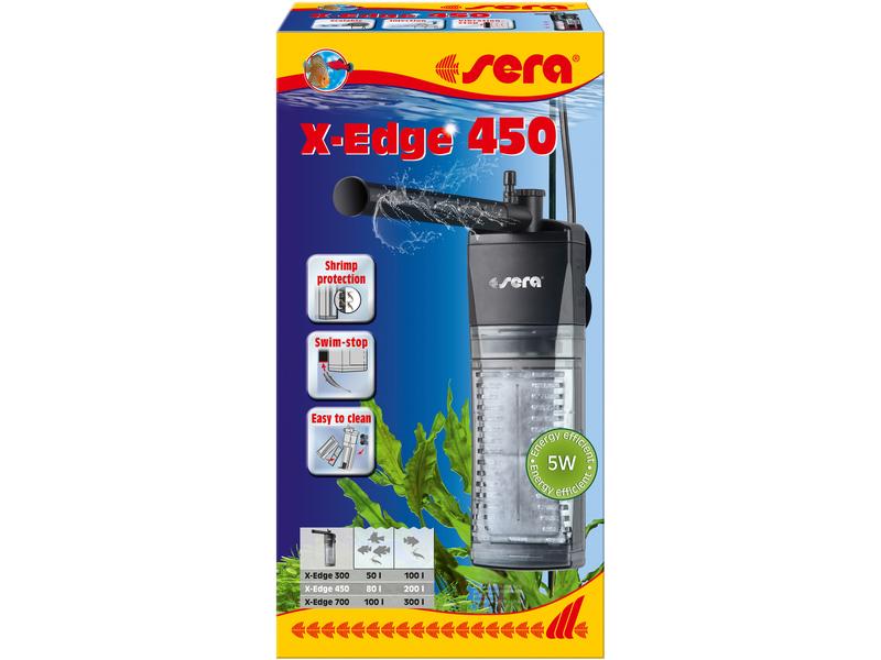 sera Eckfilter X-Edge 450 Leistungsstarke und energieeffiziente Innenfilter für Aquarien bis 200 Liter