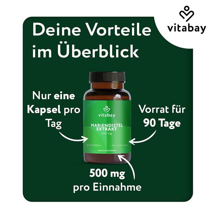 Mariendistel 500 mg Extrakt Kapseln, 90 St