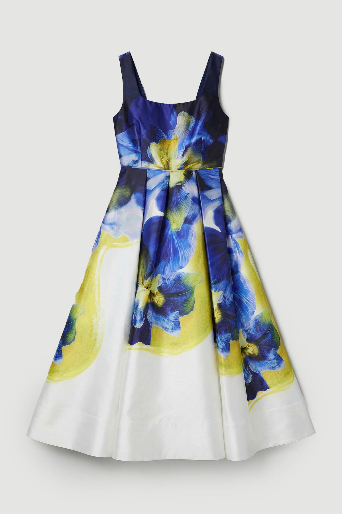 KarenMillen Robe Midi Tissée En Sergé À Imprimé Floral Photographique Pour Bal De Promo