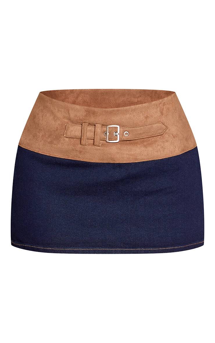 Bleu Indigo Mini-jupe Shape Hybride En Synthétique Et Denim