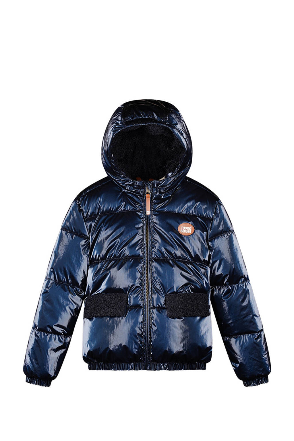 Moodstreet gewatteerde winterjas Julie donkerblauw