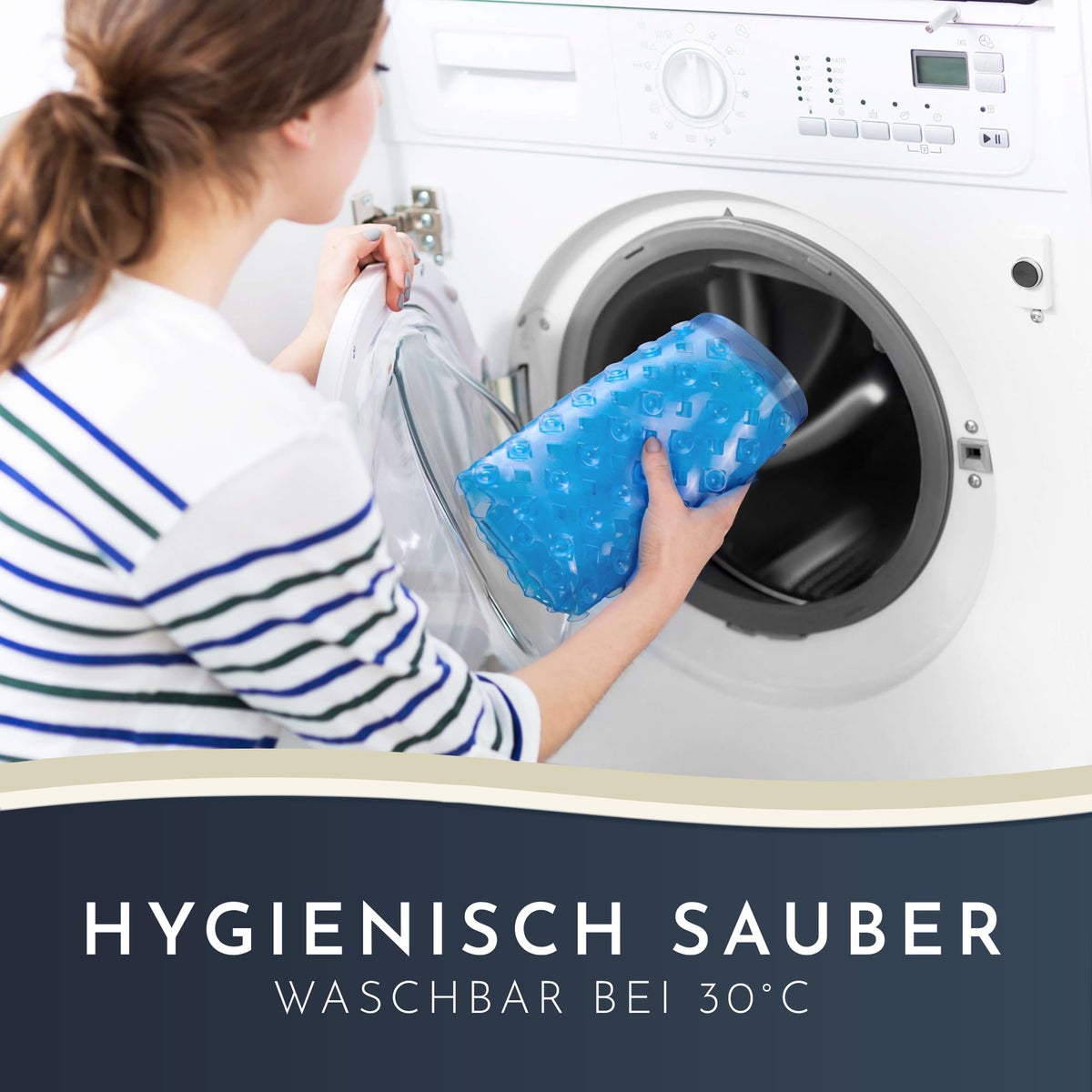 Homerella® Antislip Douchemat - 100% BPA-vrij - Inclusief 2 ophanghaken 53x53cm - Antislip douchemat, huidgevoelig en schimmelwerend - Machinewasbare douchemat