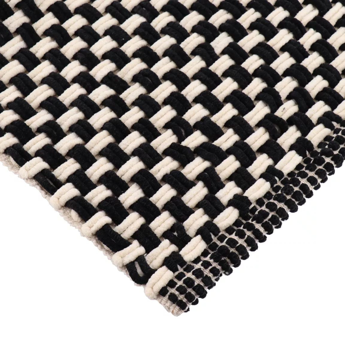 Tapis de bain microfibre maille (45 x 90 cm) Sucre Noir et Beige