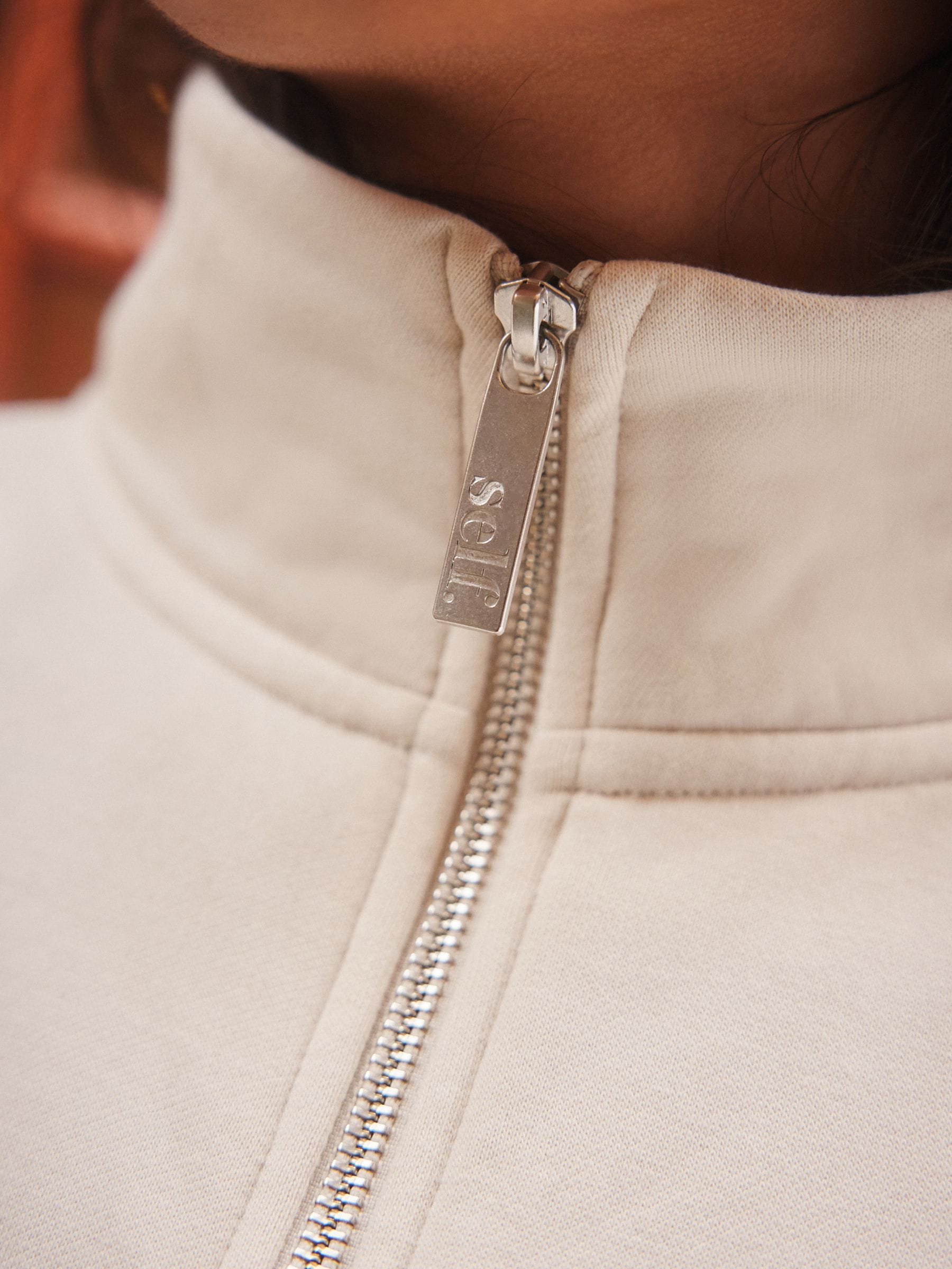 Pastelgeel - Sweatshirt met korte rits
