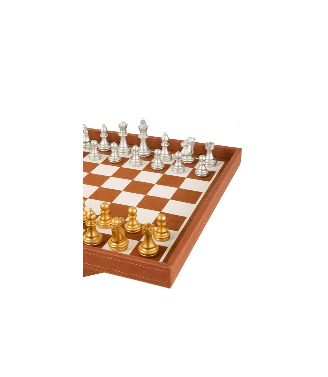 Paris Prix - Boîte Jeux De Cartes & échiquier ezra 35cm Cognac