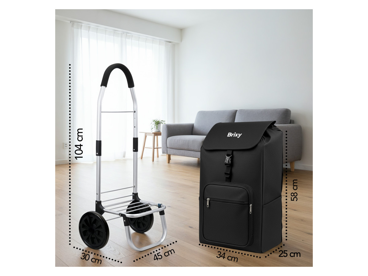 Brixy opvouwbare boodschappentrolley - 48 liter