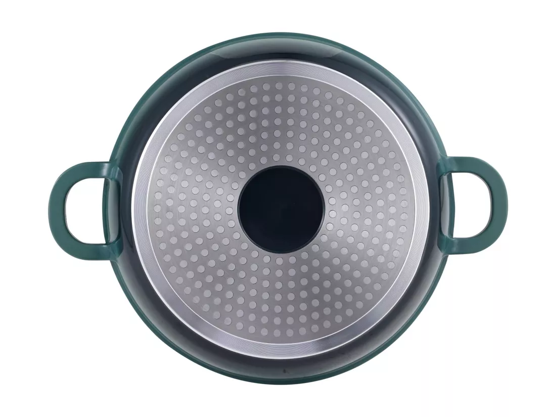 Marmite basse Ø24x6,5cm en fonte d'aluminium EXCALIBUR avec couvercle Bergner