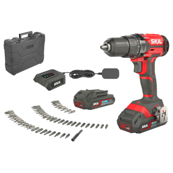 SKIL 20V accuboormachine 50Nm 3008HF   2 accu's 2,0Ah   lader   51-delige set   koffer