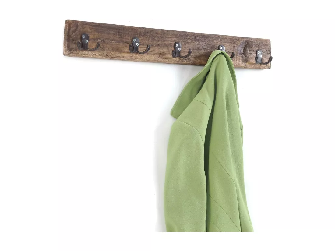 PORTE-MANTEAU MURAL CASA 60 bois de recyclage couleurs naturelles