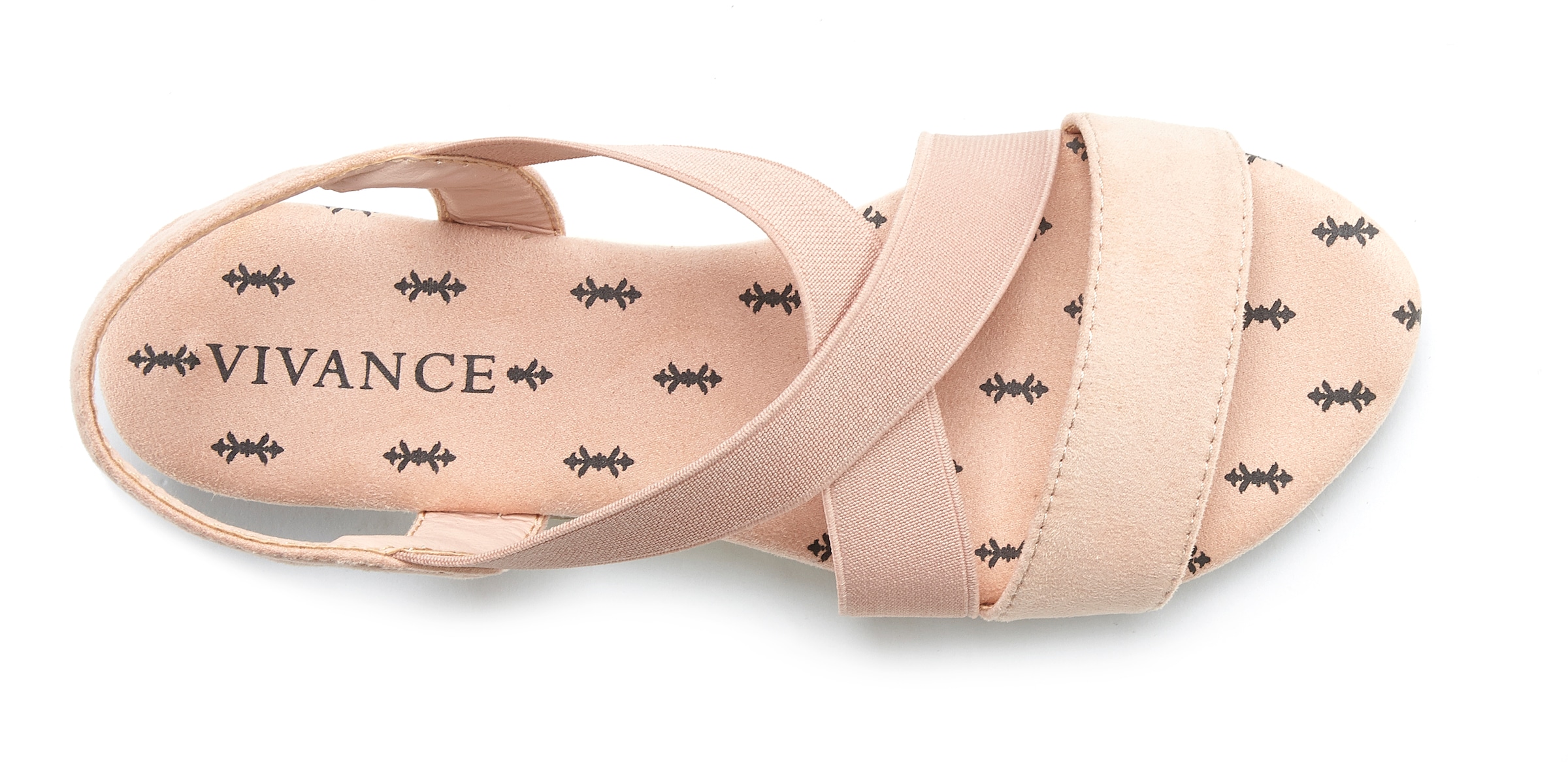 Vivance Sandalette »Sommerschuh«  Sandale, Sommerschuh mit elastischen Riemchen und Keilabsatz VEGAN