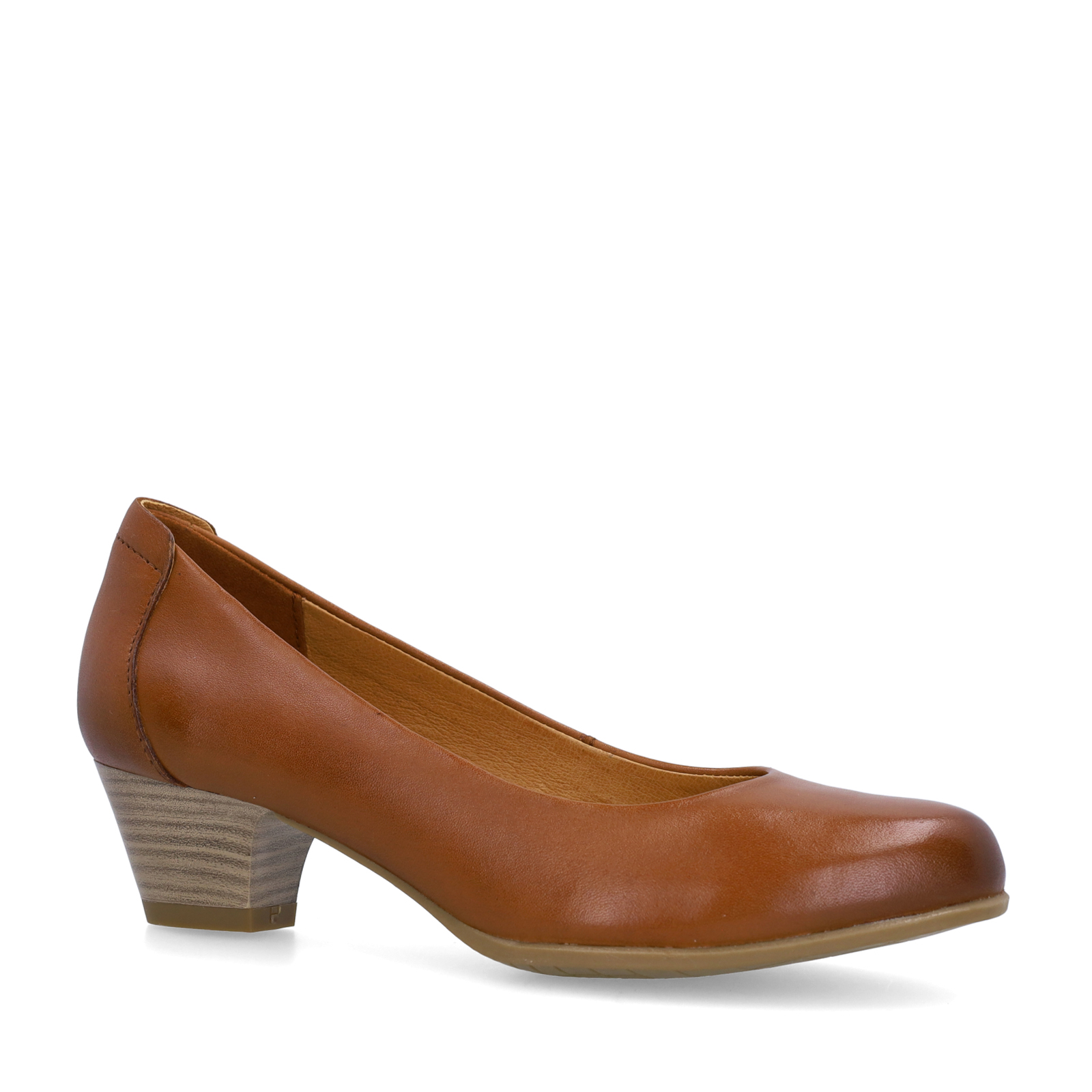 Cognac leren pumps