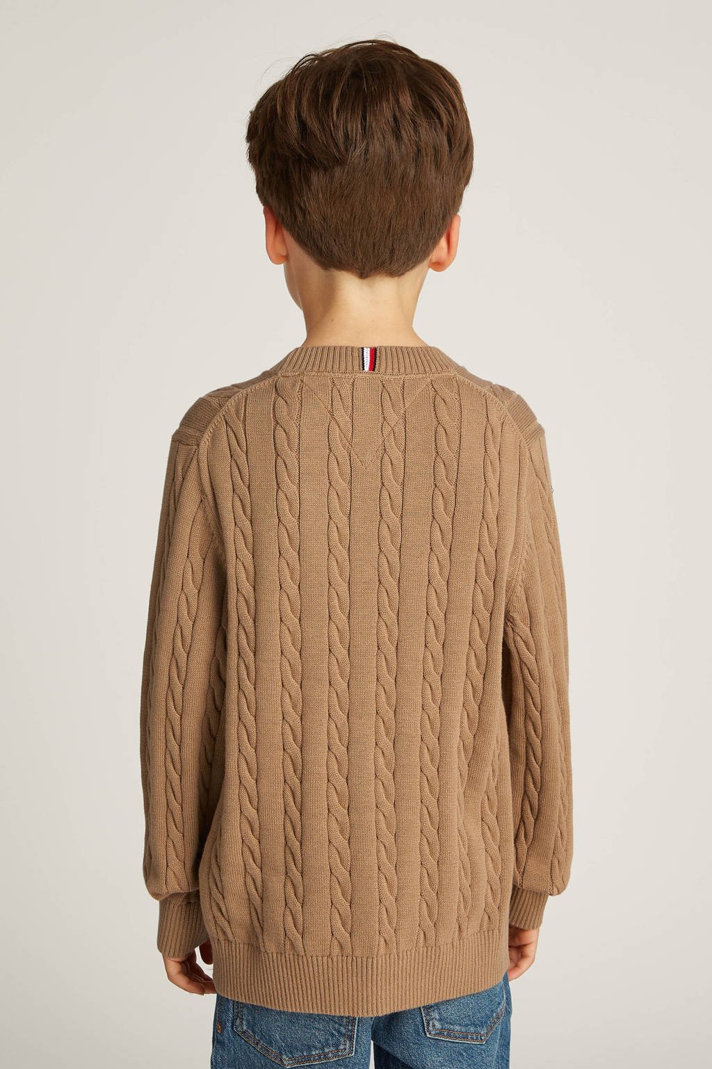 Tommy Hilfiger trui bruin met kabels
