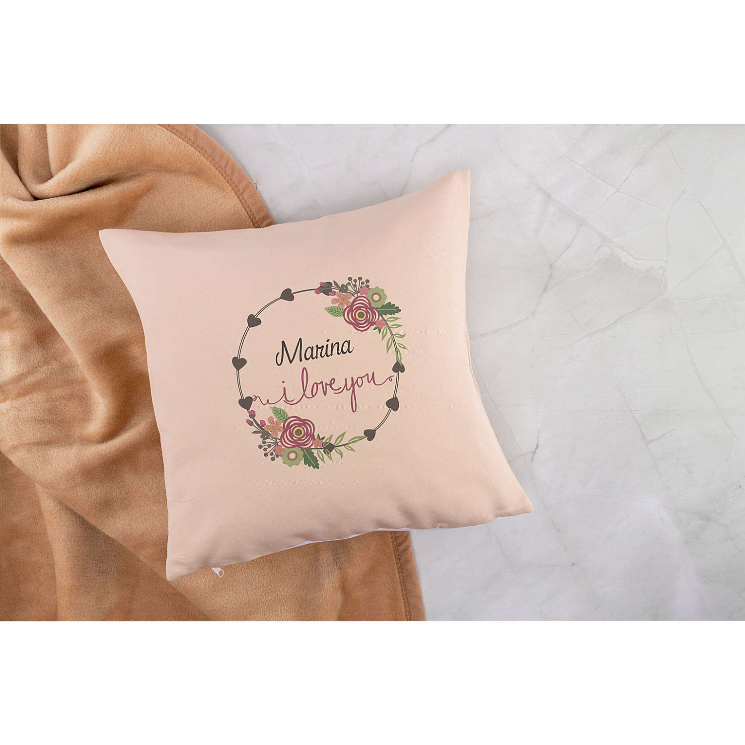 Kissenhülle Jute-Imitat inklusive Kissenfüllung