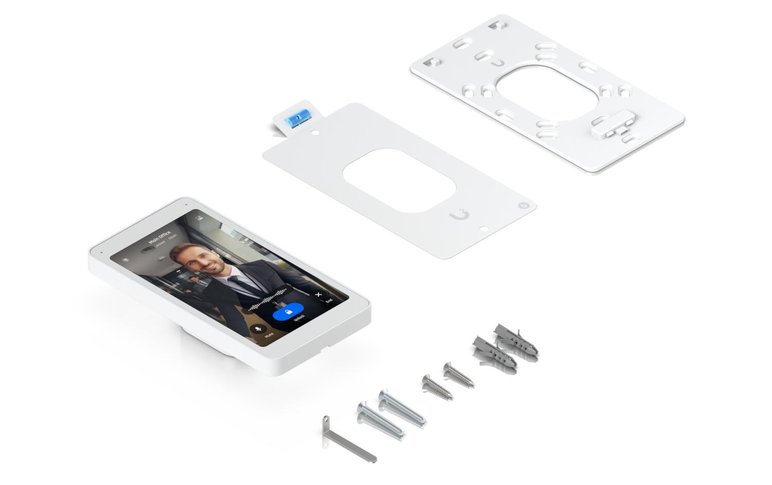 Intercom Viewer<br>Ein Display, das mit dem Access Intercom für Besucherüberwachung und Fernzugriffskontrolle gekoppelt ist und an mehreren Standorten in Ihrem Gebäude montiert werden kann