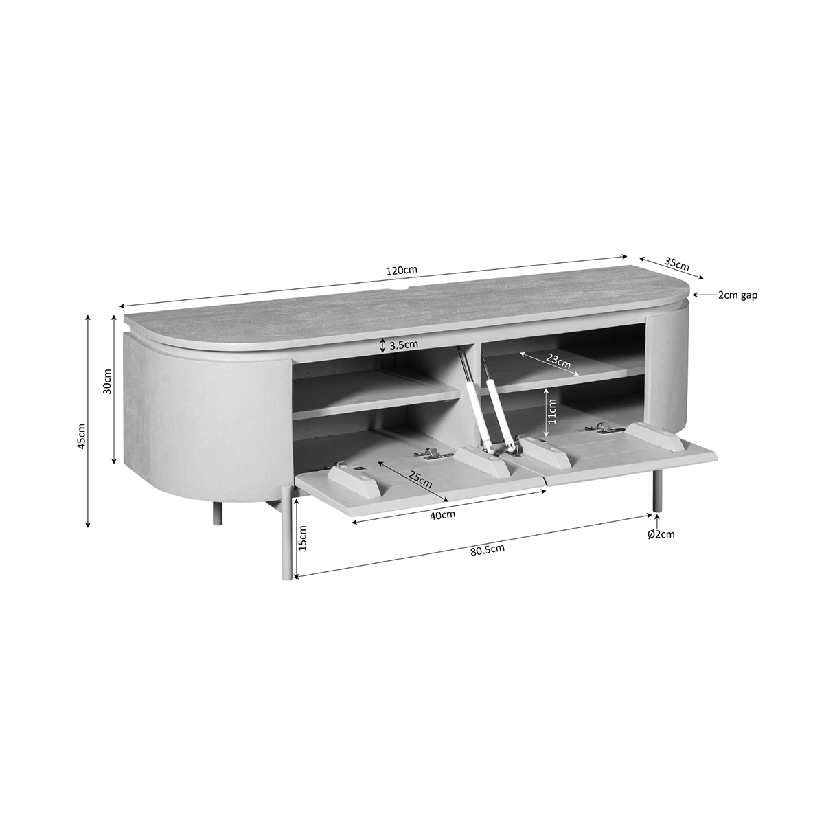Tv meubel Houdini Bruin 120 cm