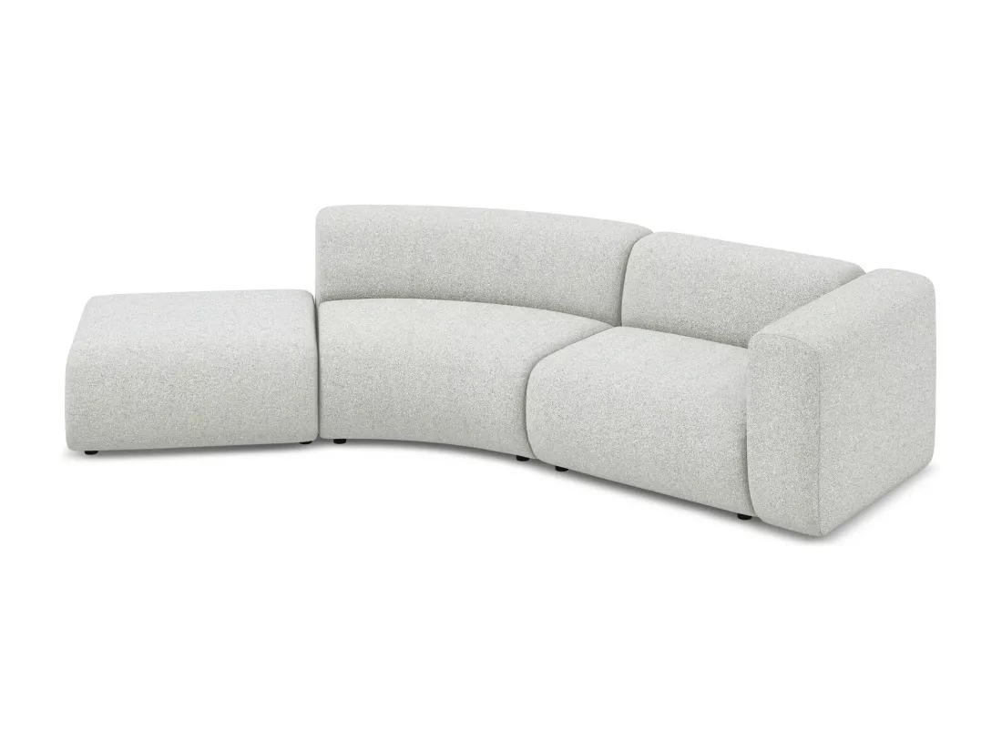 Canapé modulable 4 places gauche en tissu texturé - beige - EKAHI