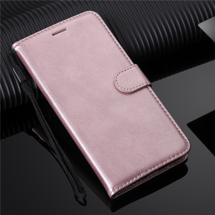 iPhone SE (2022/2020) / 8 / 7 Leder Tasche Flip Cover mit Kartenfach   Handschlaufe - Roségold