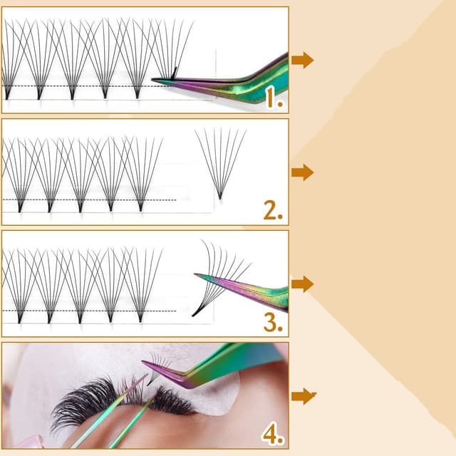 Vippeklaser eyelash extension 6D-D 100-dele Sort 9 mm