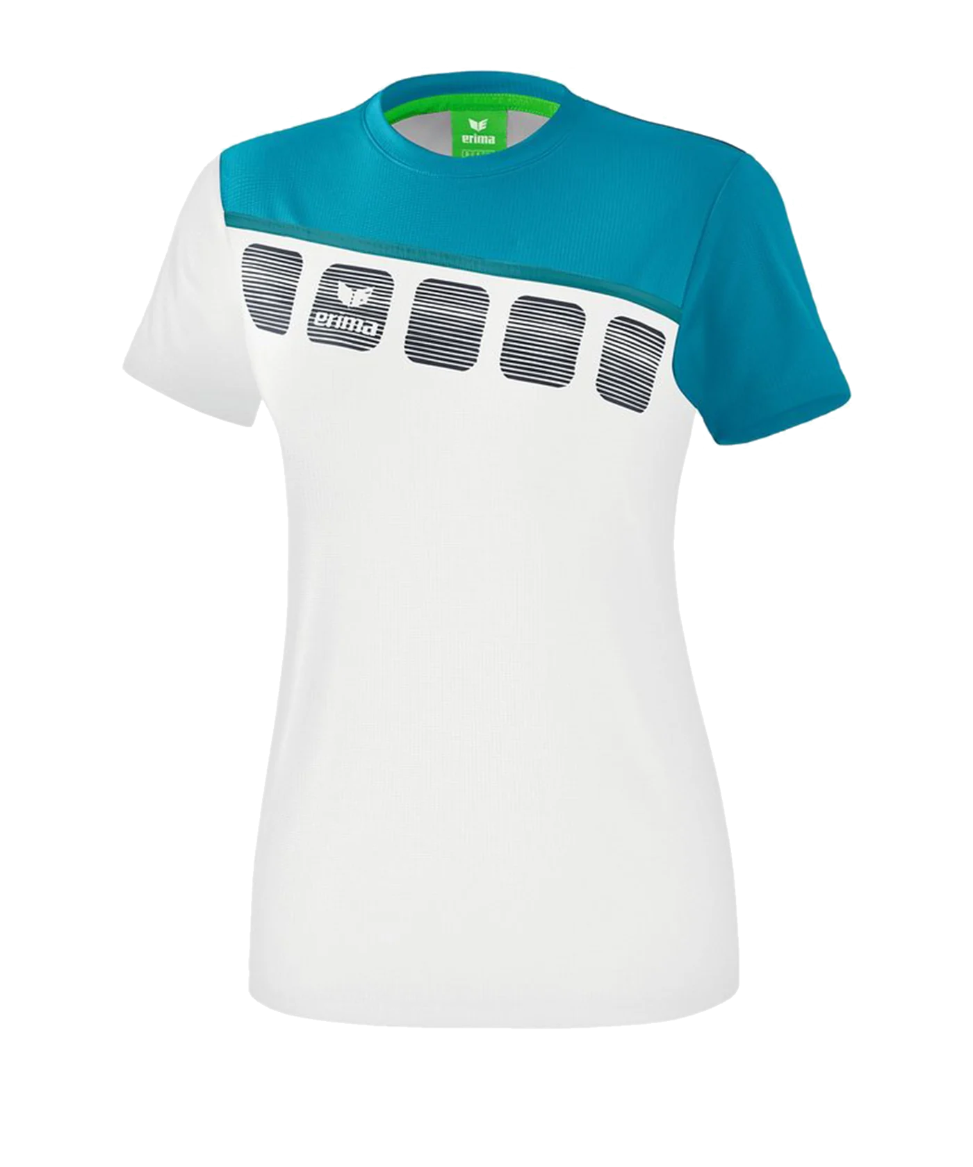 Erima 5-C T-Shirt Damen Weiss Blau