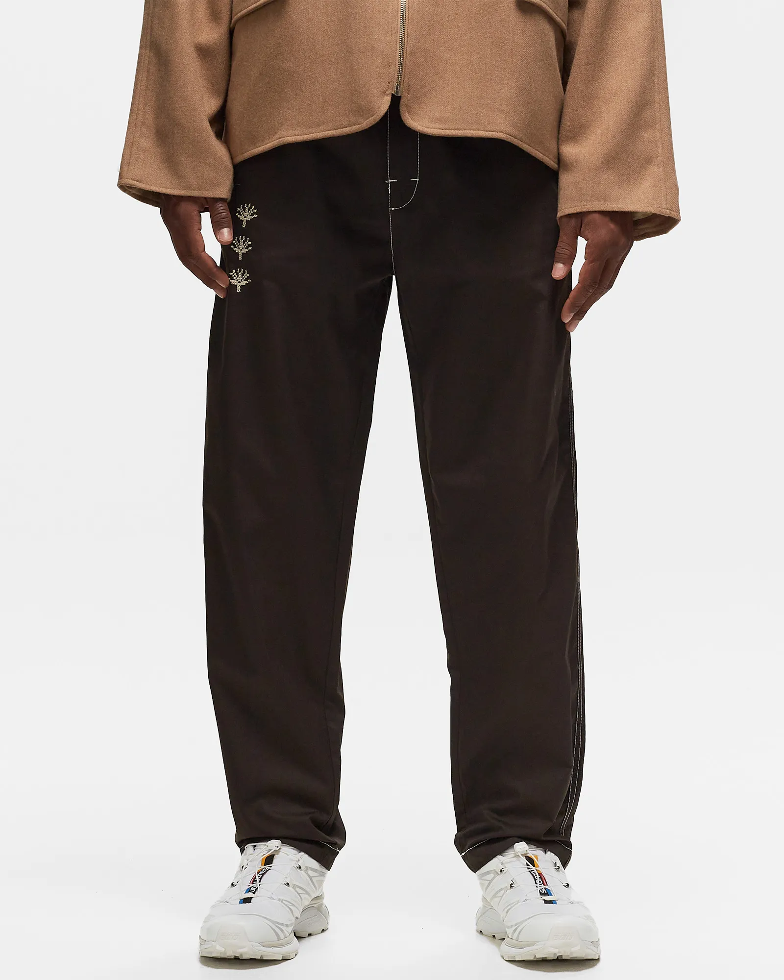 ADISH Shajarat Contrast Stitched Chino Trousers