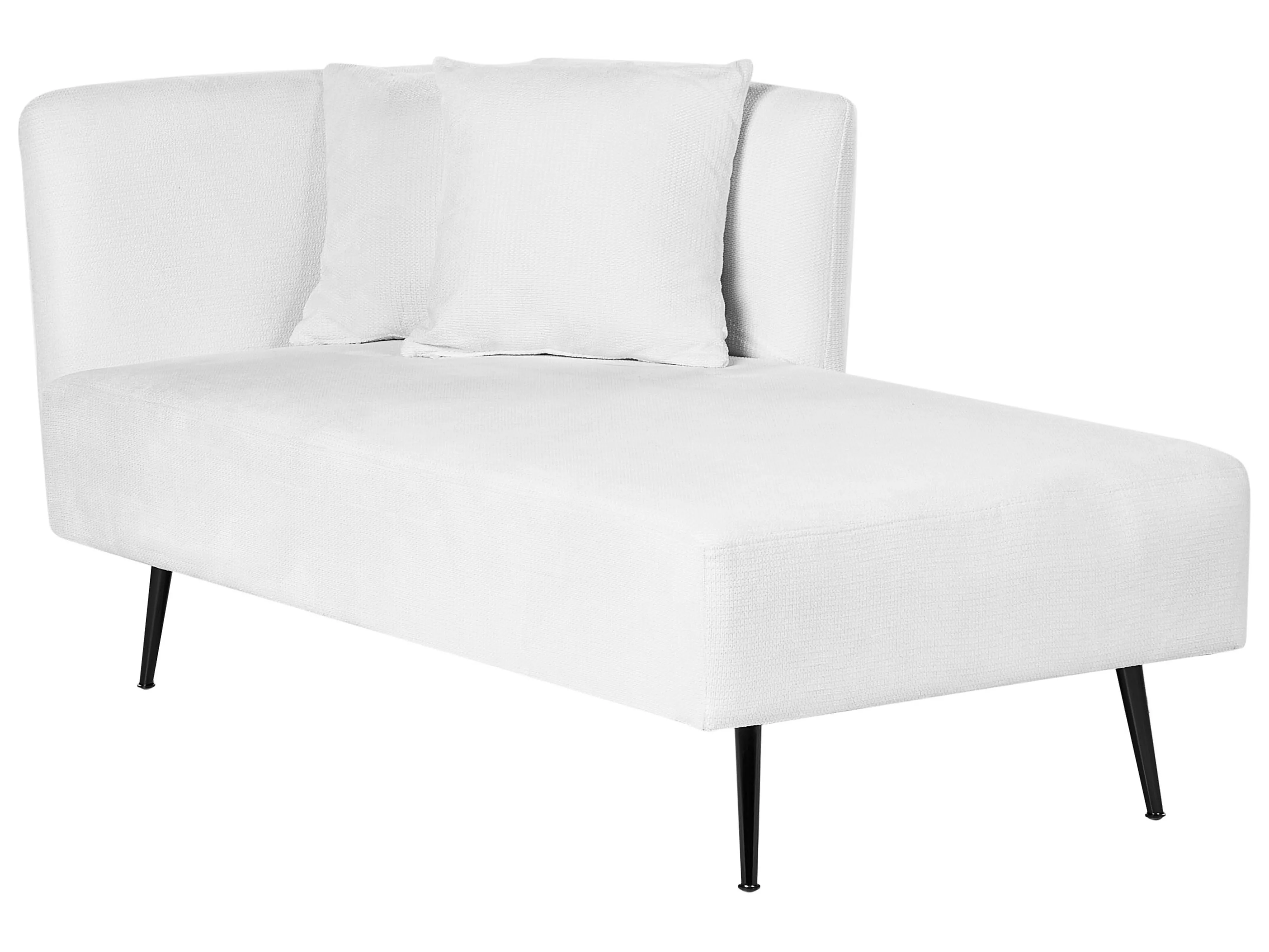 Linkszijdige chaise longue RIOM Stof Wit