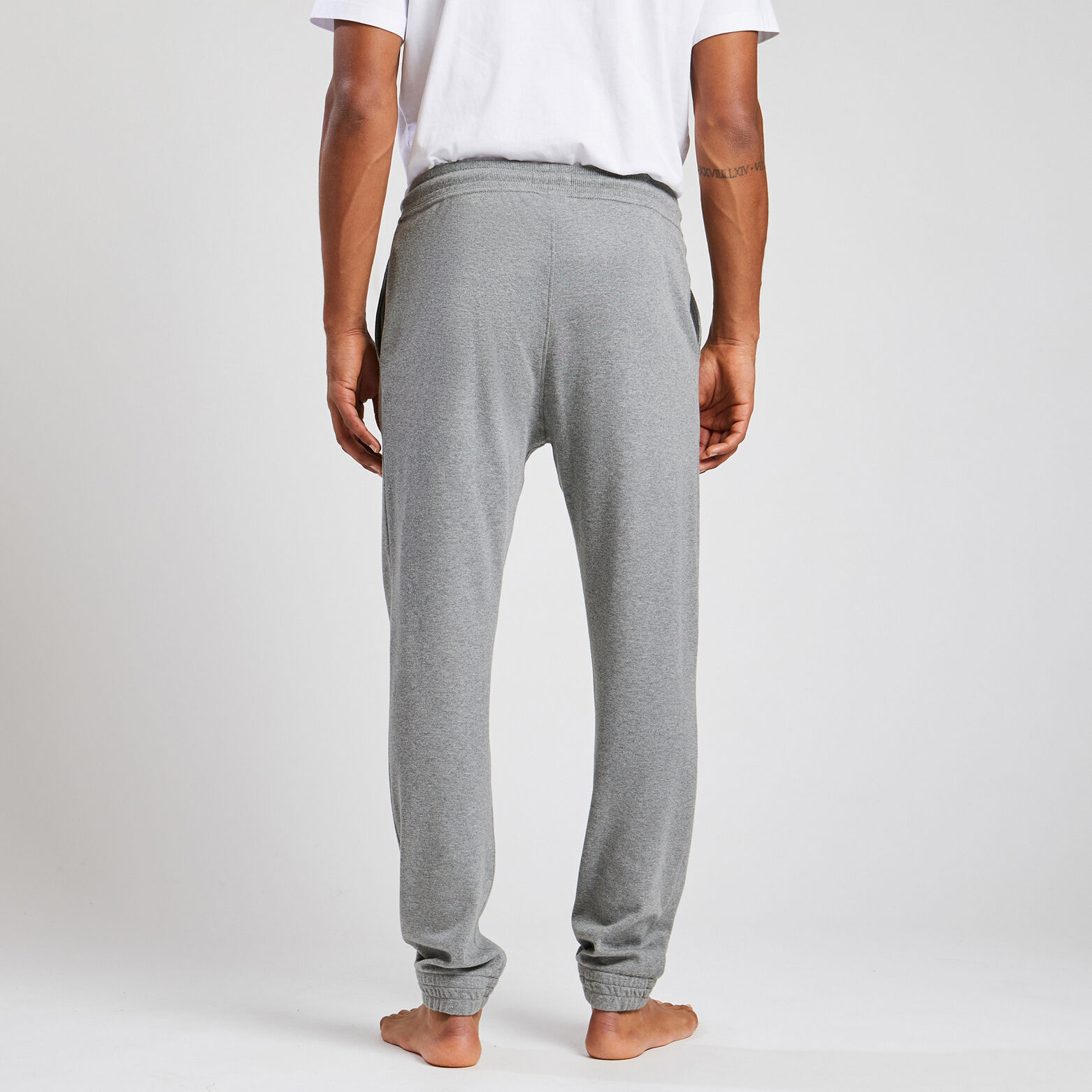 Pantalon de pyjama avec cordons Gris clair