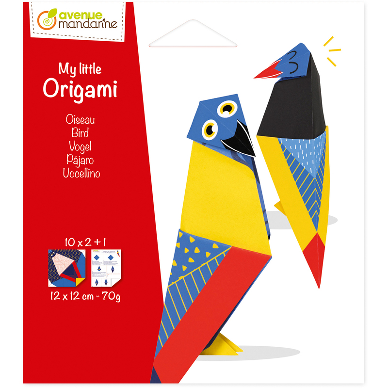 Mandarine Origamipapier Vogel, 12 x 12 cm, assortiert, 20 Blatt