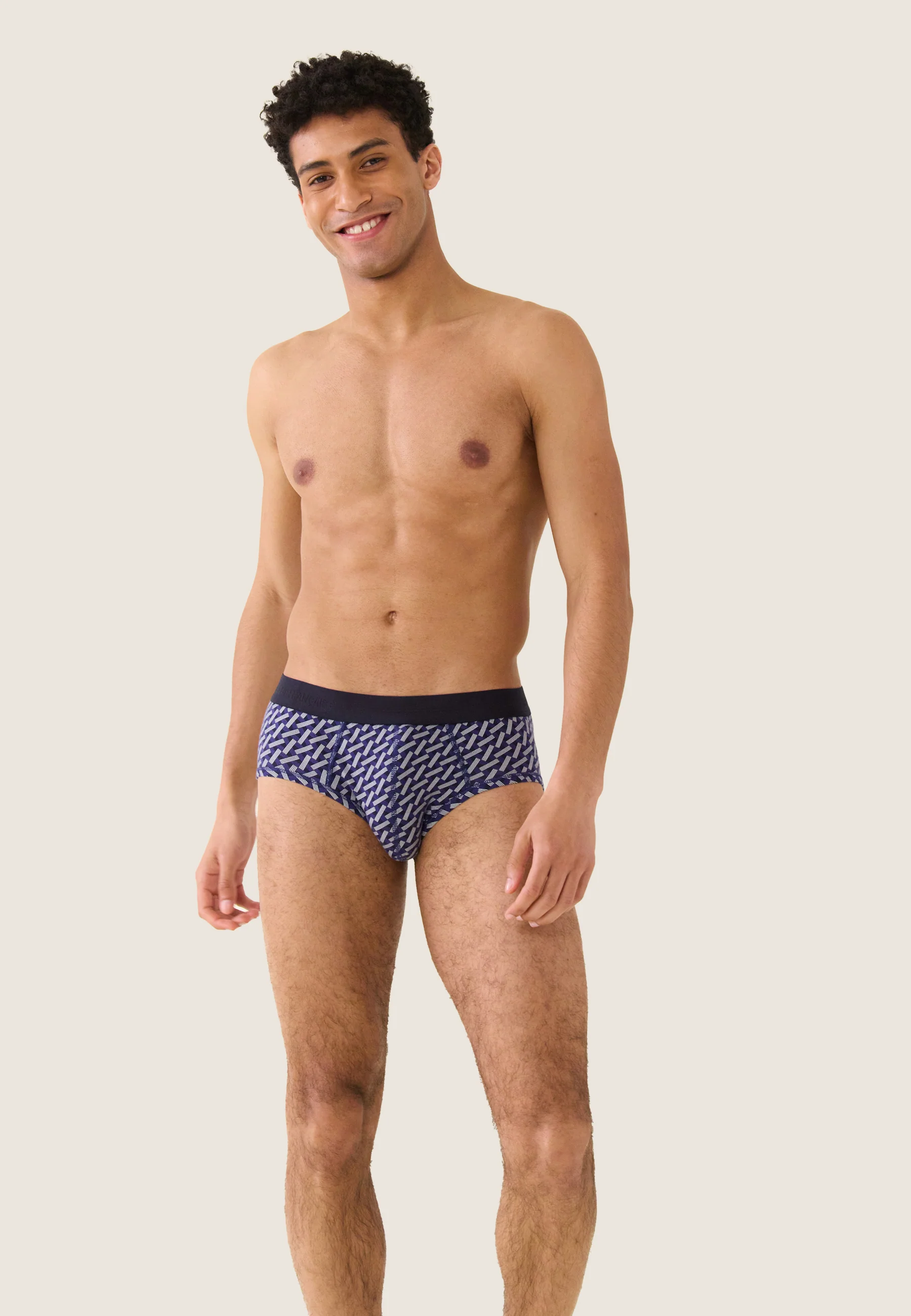 Slip en coton-Terrible Imprimé Diago Marine Velours Blanc