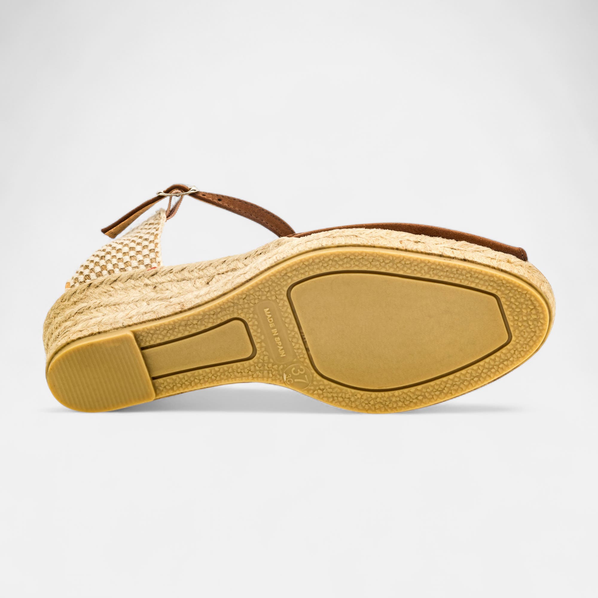 Espadrilles à talon compensé Femme marron
