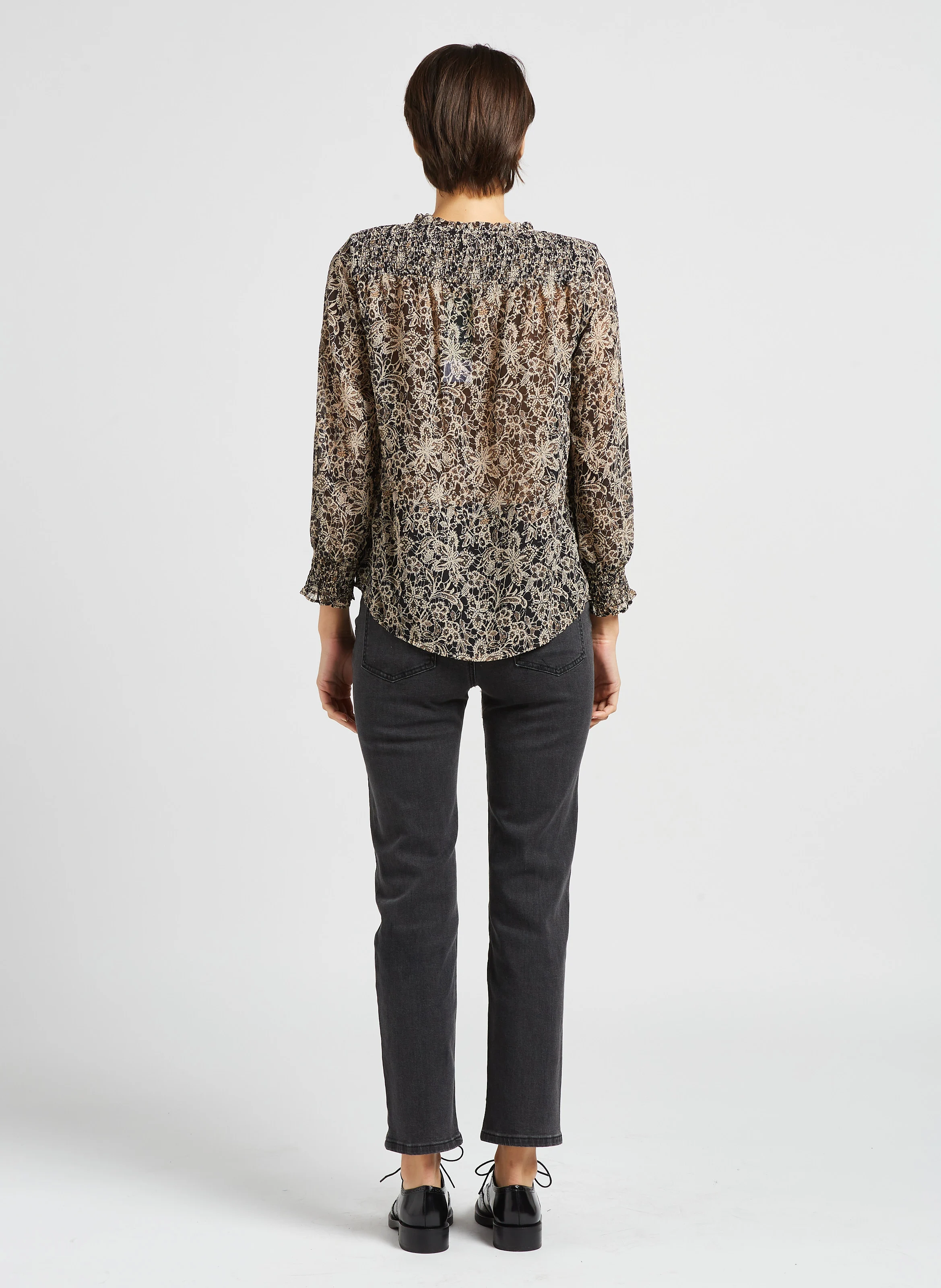 BRIEG - Jean droit 7/8 en coton | Gris