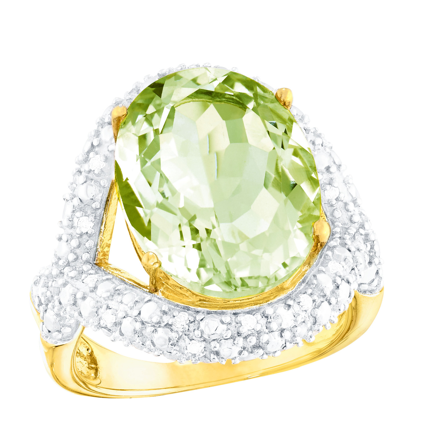 Strahlend schöner Damenring mit echt Amethyst und echt Weißtopas