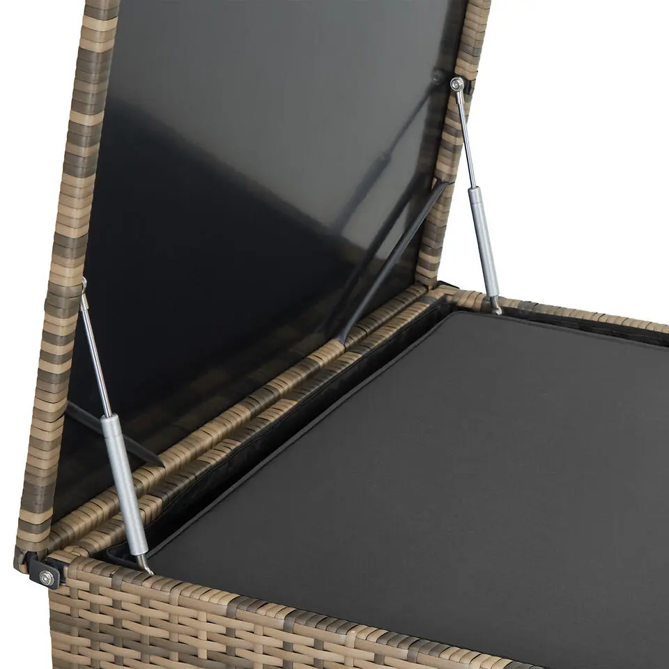 tectake - Loungeset Pisa met opbergbox kussens - wicker - naturel
