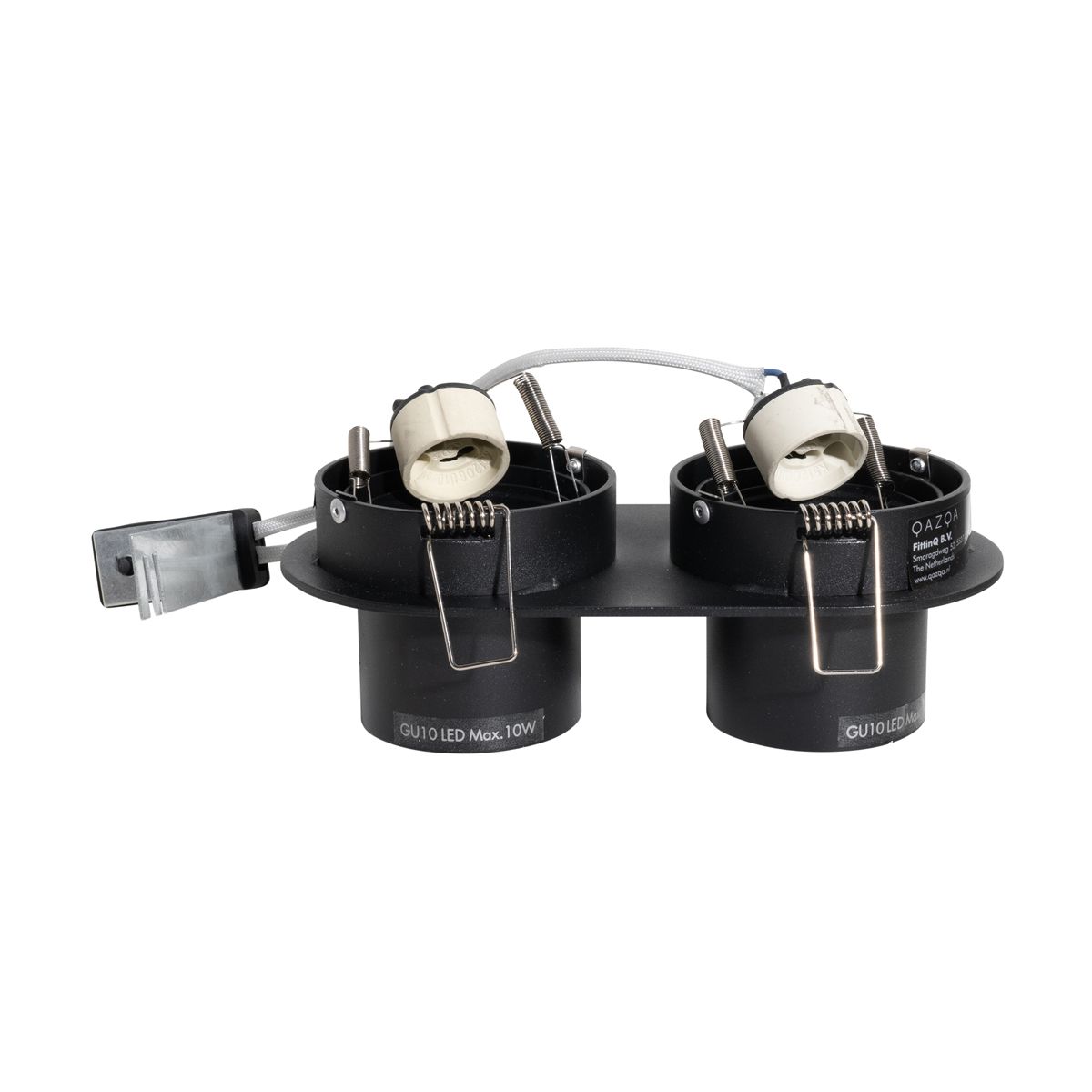 Set van 6 inbouwspots zwart GU10 50mm 2-lichts - Installa