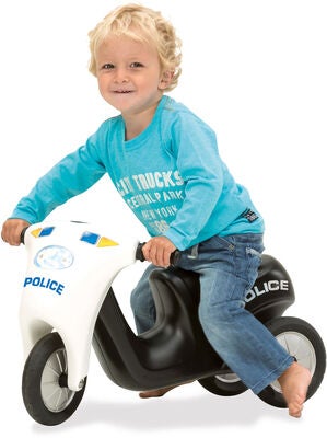 Dantoy Politimoped Gummihjul, Svart/Hvit
