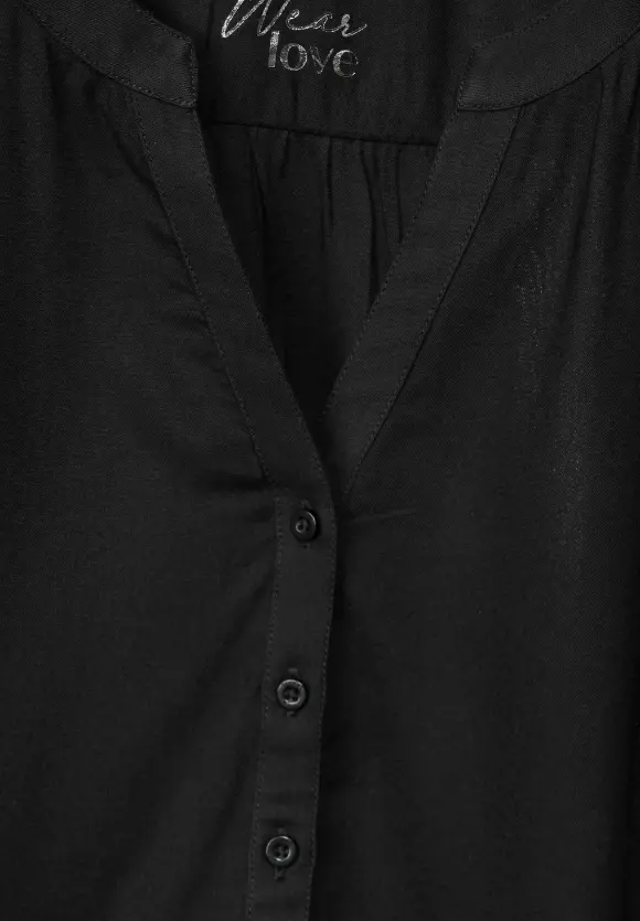 Basic Bluse in Unifarbe - Black