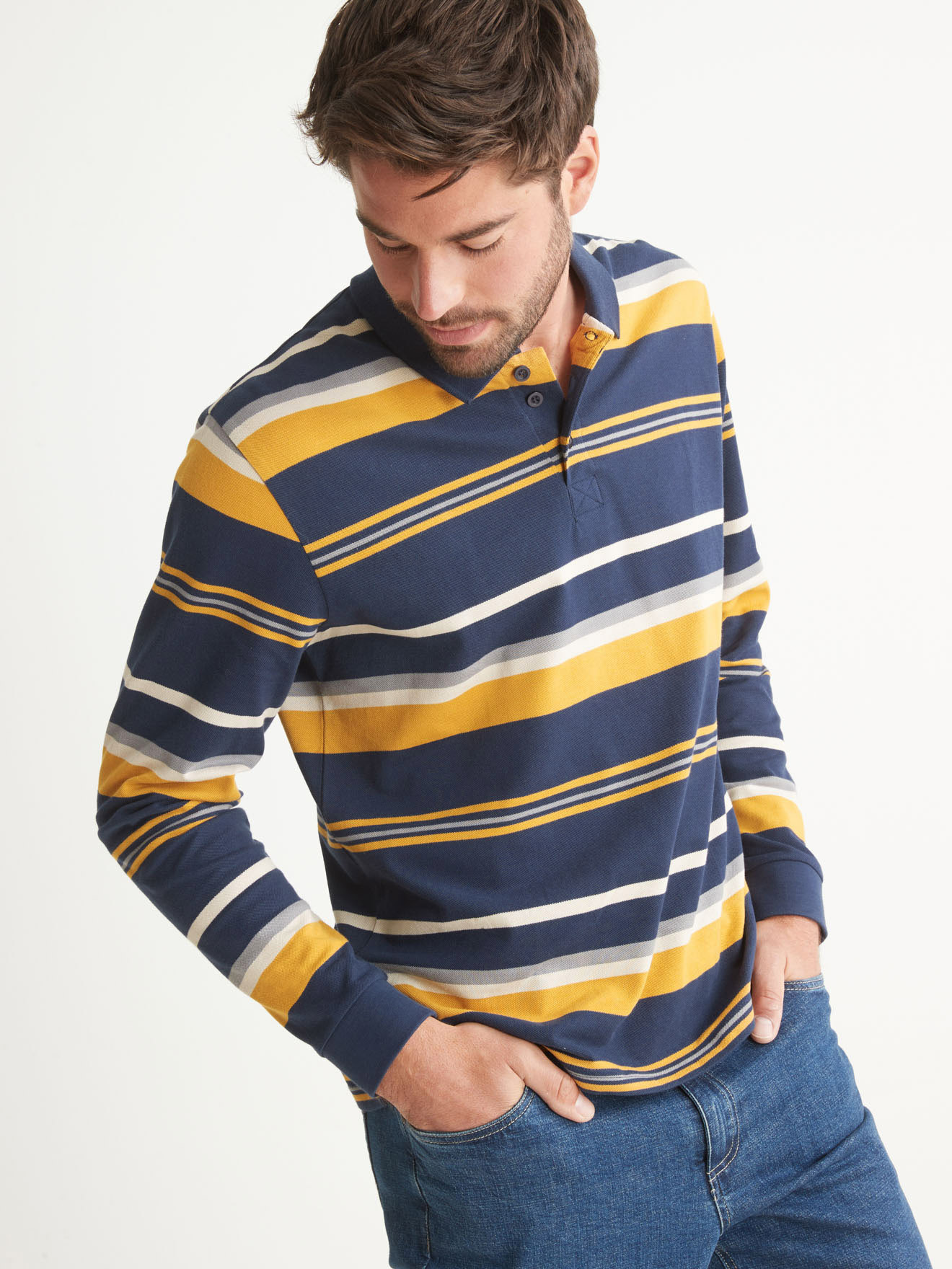 Polo manches longues maille piquée
