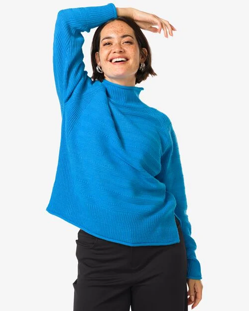pull en maille femme Zelda bleu