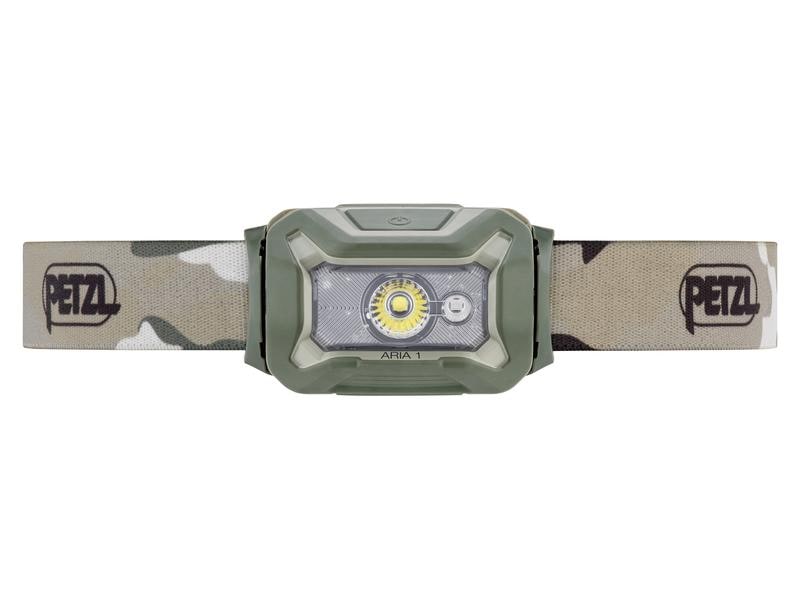 Petzl Stirnlampe Aria 1 RGB, Camouflage, 350 lm Stirnlampe für Beobachtungen in der Natur
