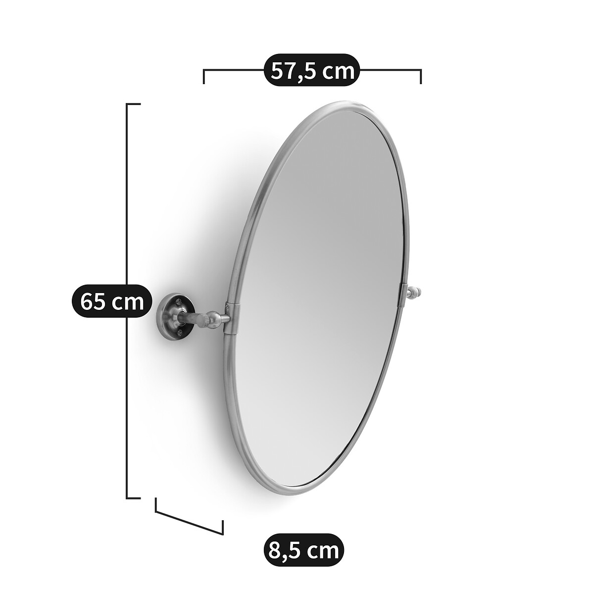 AM.PM<br>Espelho oval giratório H65 cm, Cassandre