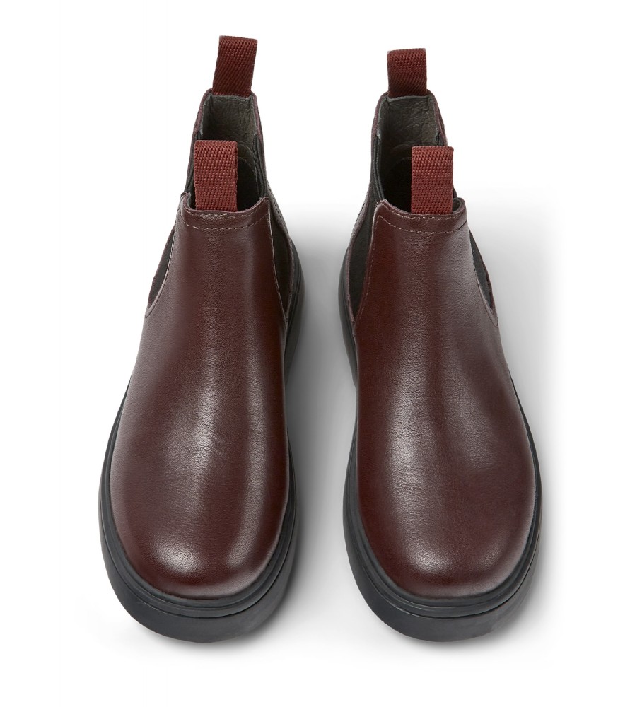 Botas de cano curto Camper Northern em couro na cor bordô