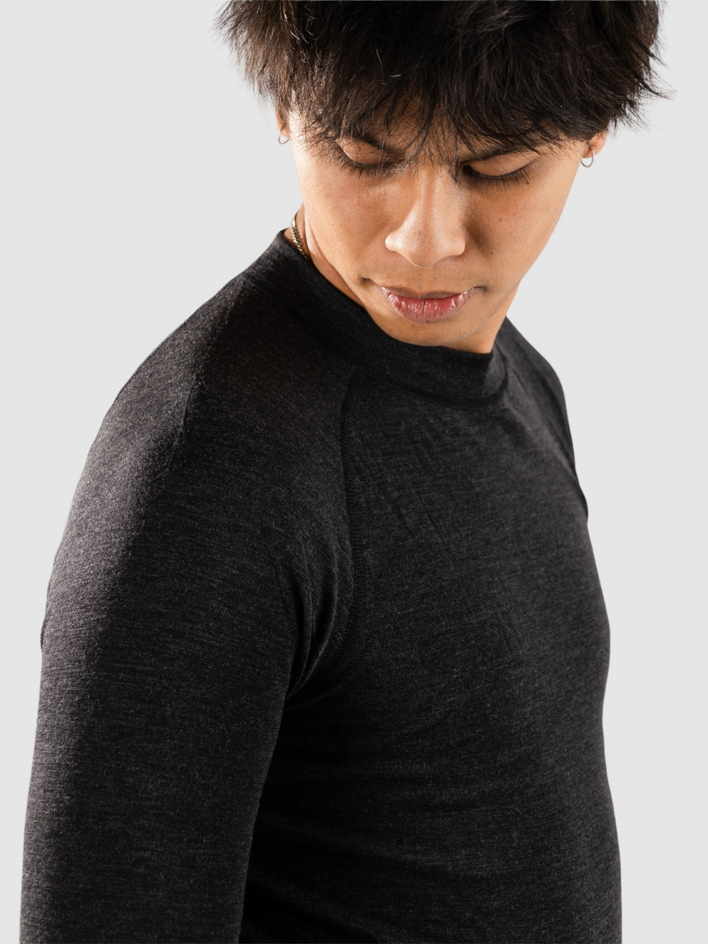 Thermowave Merino Warm Base Layer Top dark grey melange