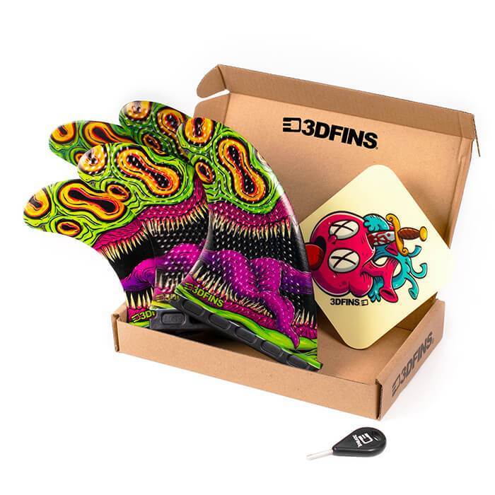 3DFINS Go Hard Mouthy - 5 Fins combo Futures - Medium