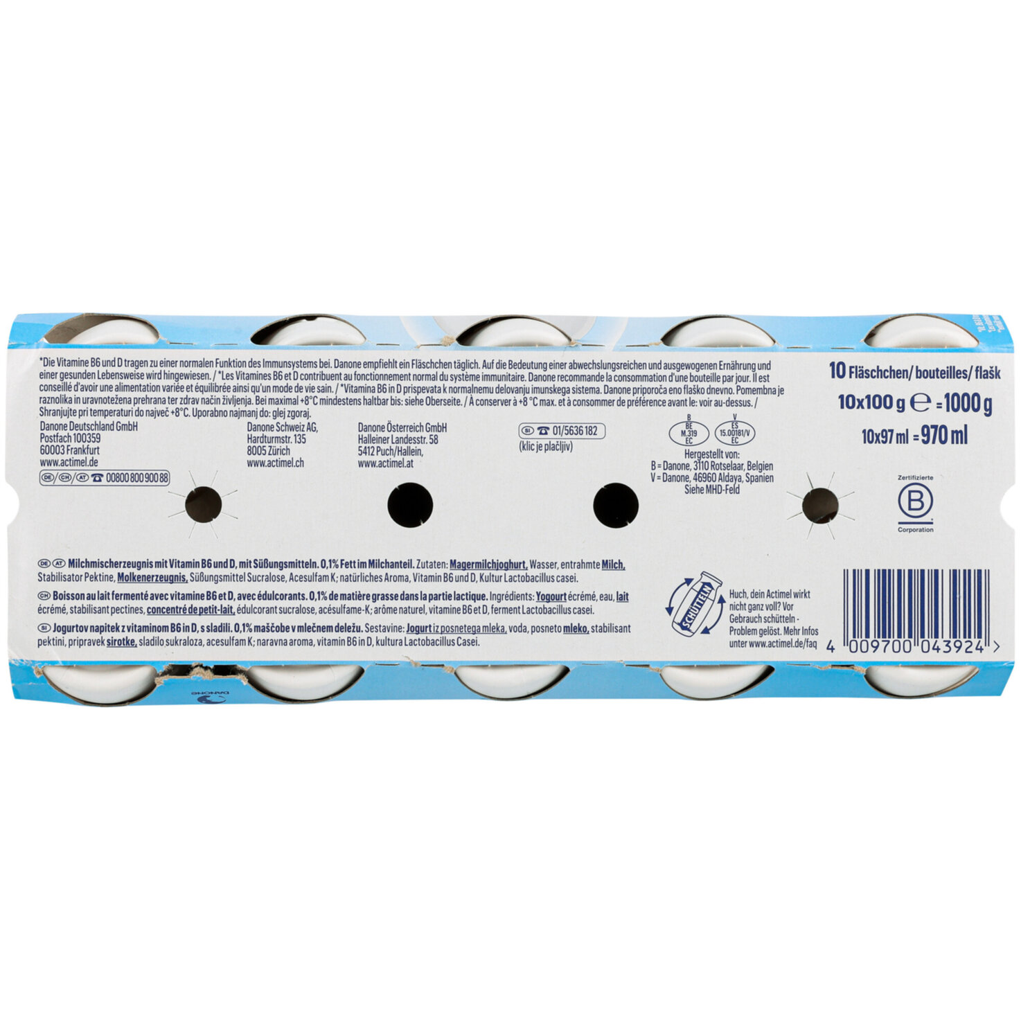 Danone Actimel Classic 0% 10x100g