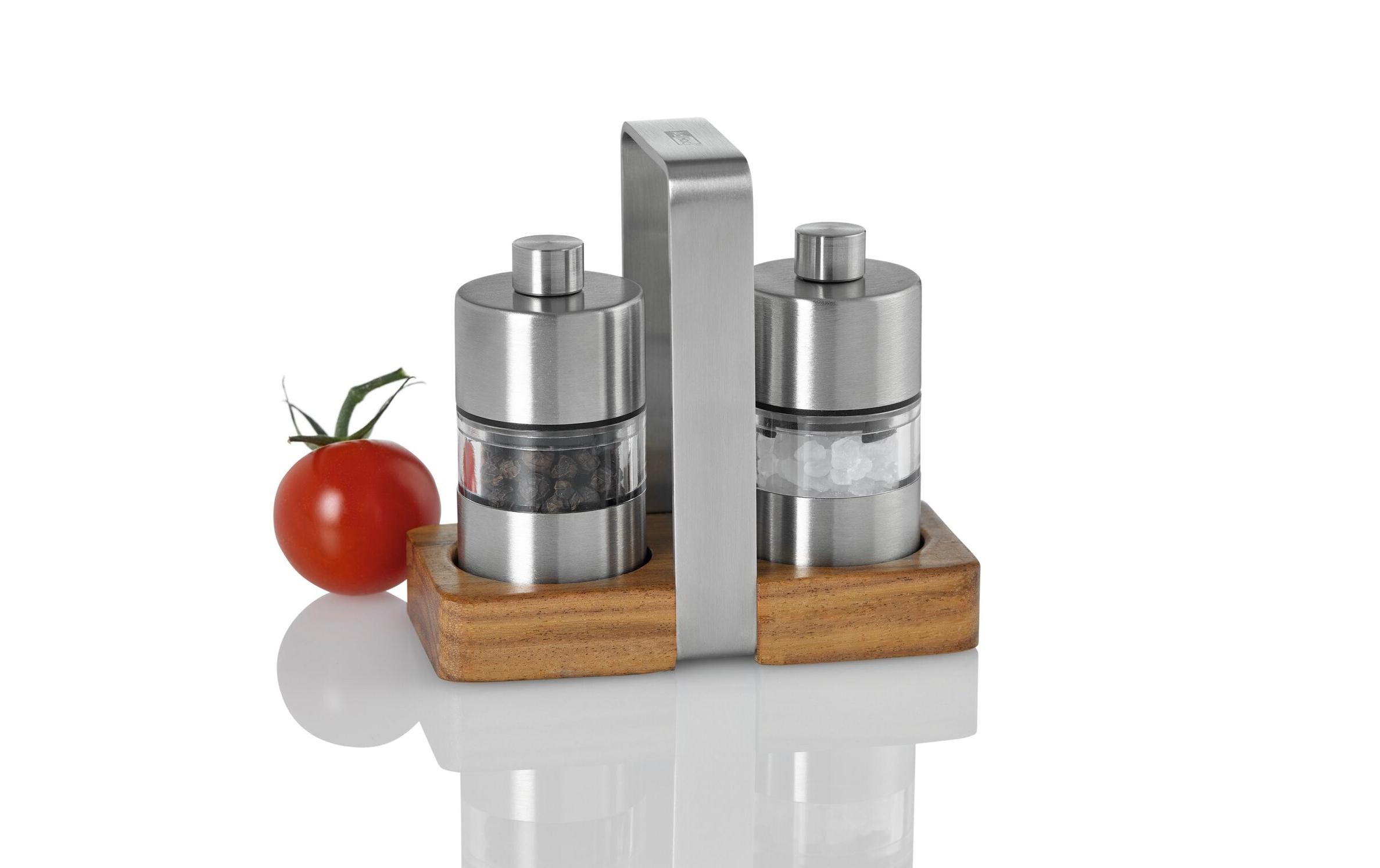 Salz- und Pfeffermühle Menage Minimill 5 cm, Braun/SilberPfeffer- und Salzmühle-Set
