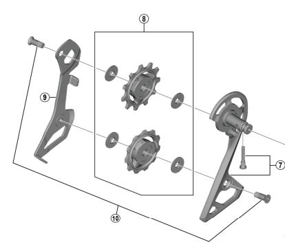 Shimano RD-R8050-SS Yderplade + Fixing bolt