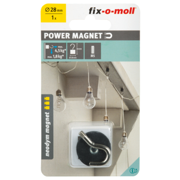 Magneet haak Neodymium rubber 28x38mm
