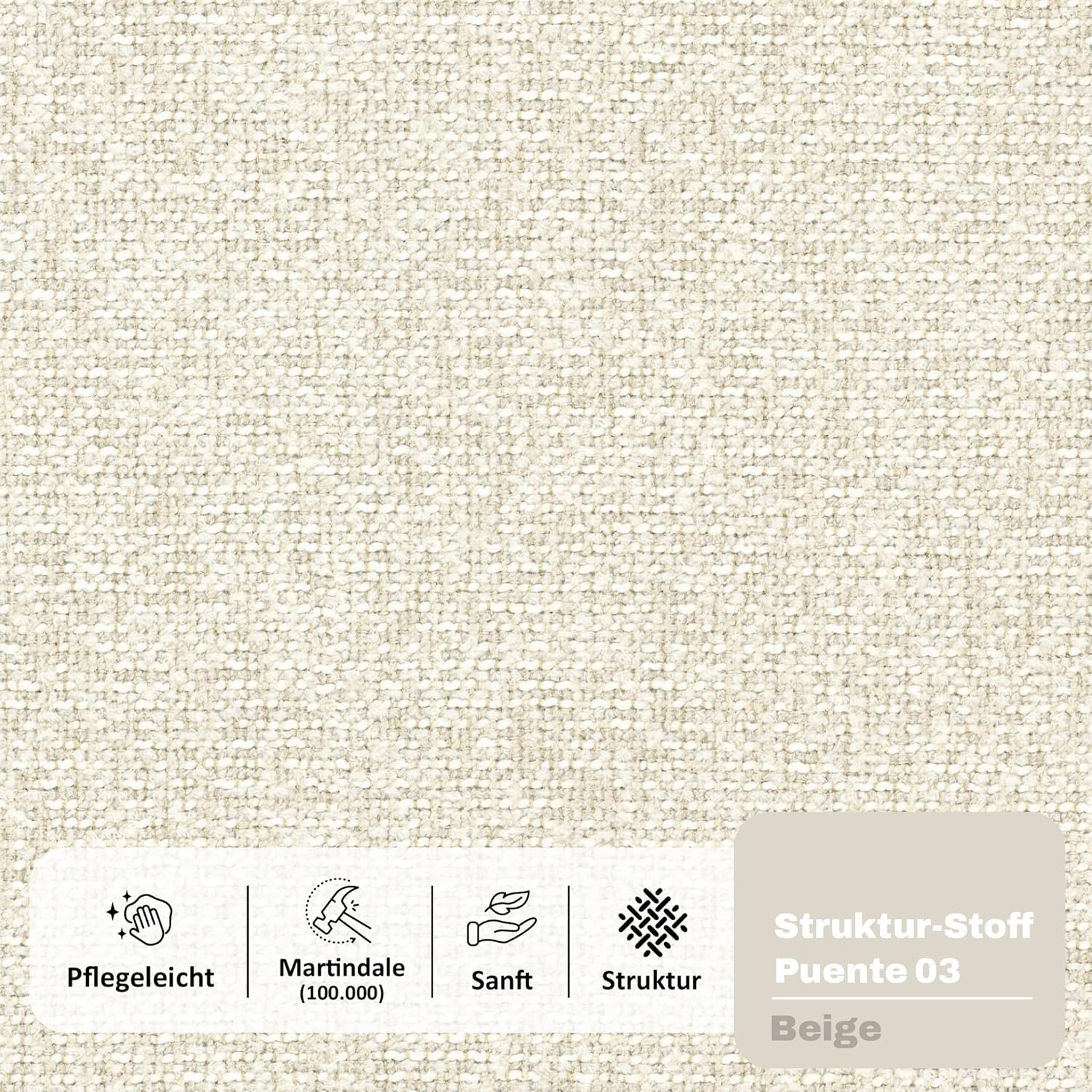 Leno Bett 140x200 Beige Strukturstoff, mit Stauraum, mit Kopfteil, mit Lattenrost, ohne Füße, ohne Matratze, Polsterbett 140x200 mit Bettkasten Beige (Creme)