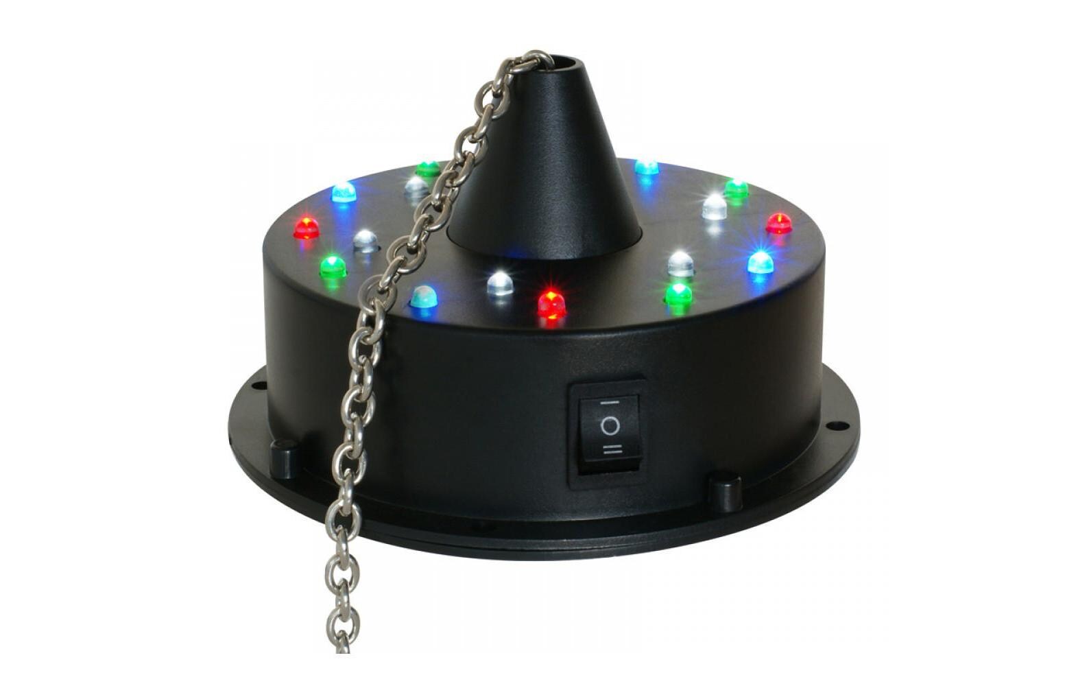 Spiegelkugelmotor mit 18 LEDSpiegelkugelmotor mit 18 farbigen LEDs