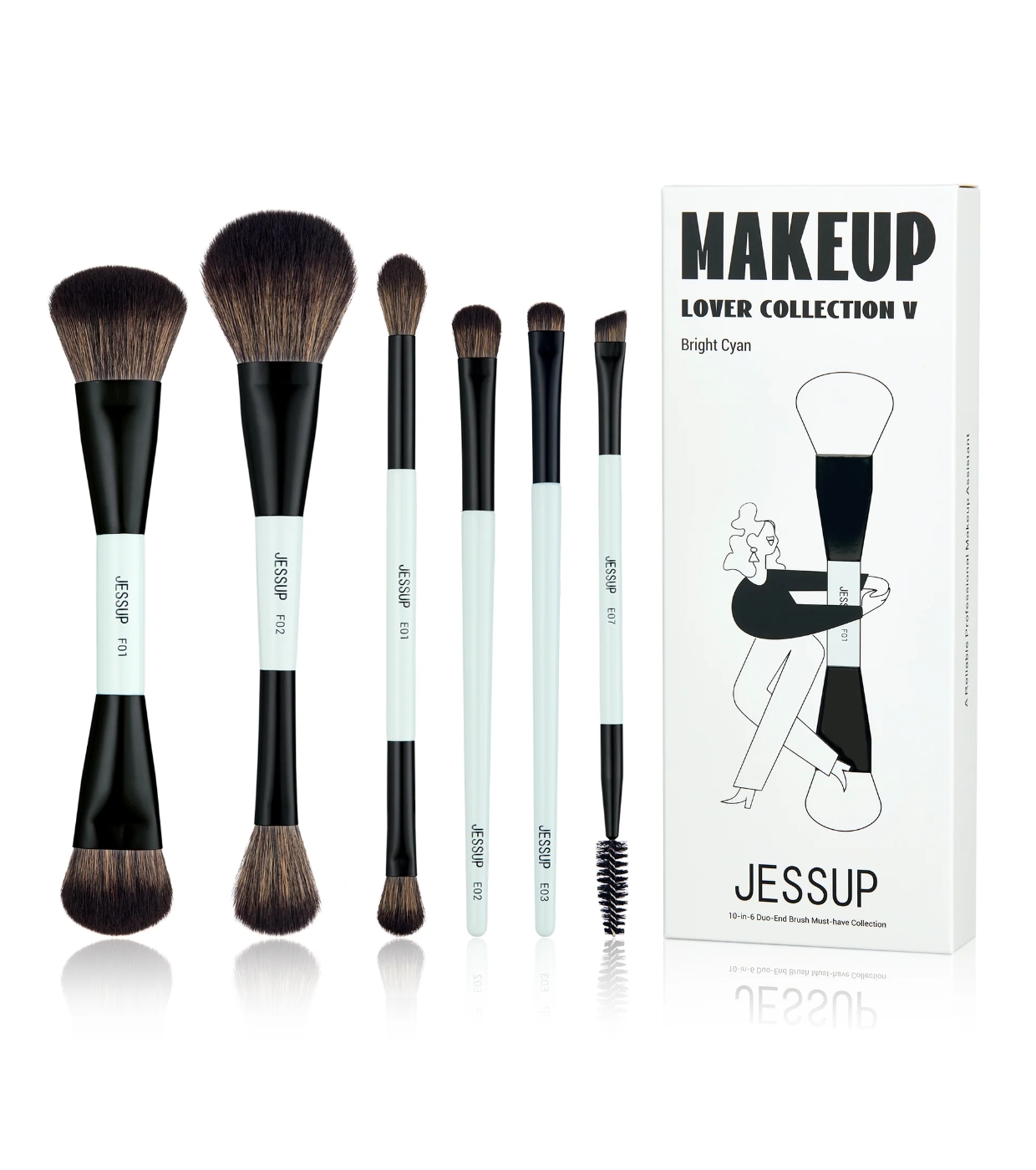 Jessup Beauty - *Makeup Lover Collection V* - Conjunto de 6 pincéis - Bright Cyan